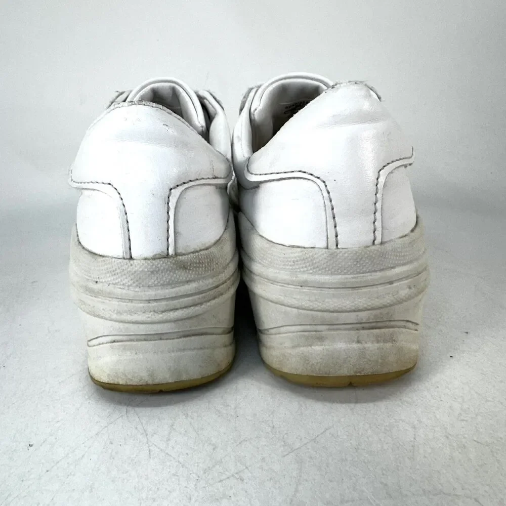 Bershka Womens Size EU 36 US 5.5 Platform Chunky White Leather Sneaker